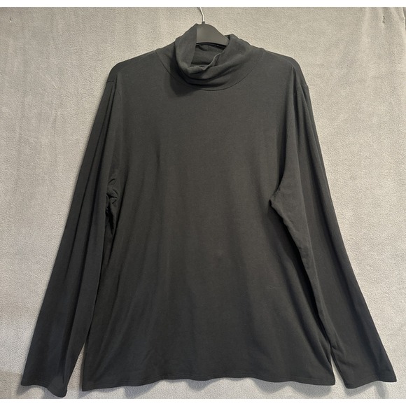 J. Jill Sweaters - J. Jill Jersey‎ Turtleneck Shirt Top Size XL Black Stretch Layering Minimalist